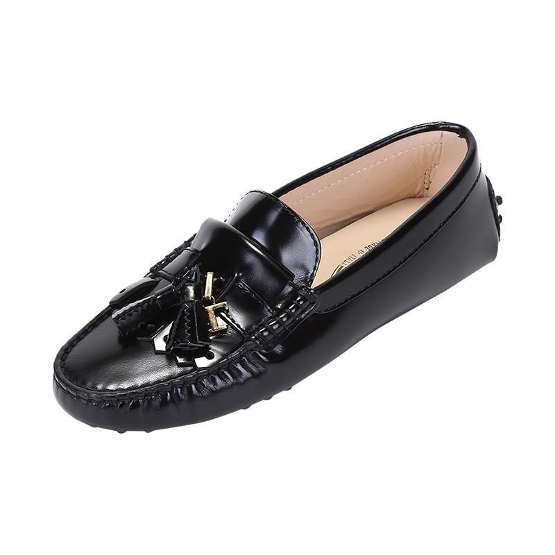 托德斯 TOD'S 女士皮革流苏装饰单鞋豆豆鞋平底鞋XXW00G0ET50SHA