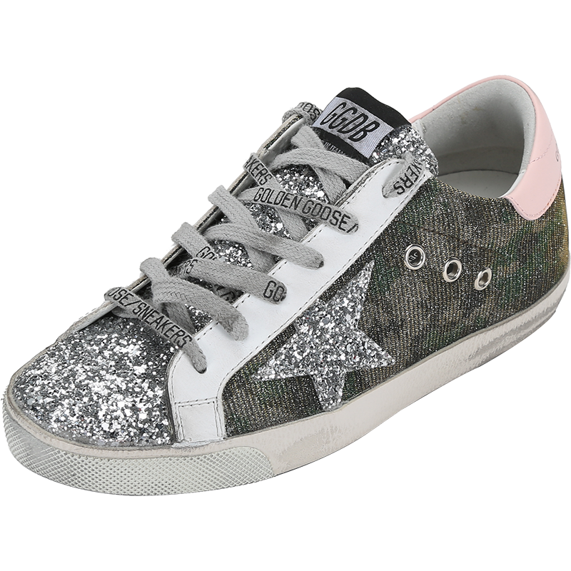 GOLDEN GOOSE 黄金鹅 女士 闪光面料配皮系带休闲鞋运动鞋板鞋脏脏鞋 GWF00101 F001638