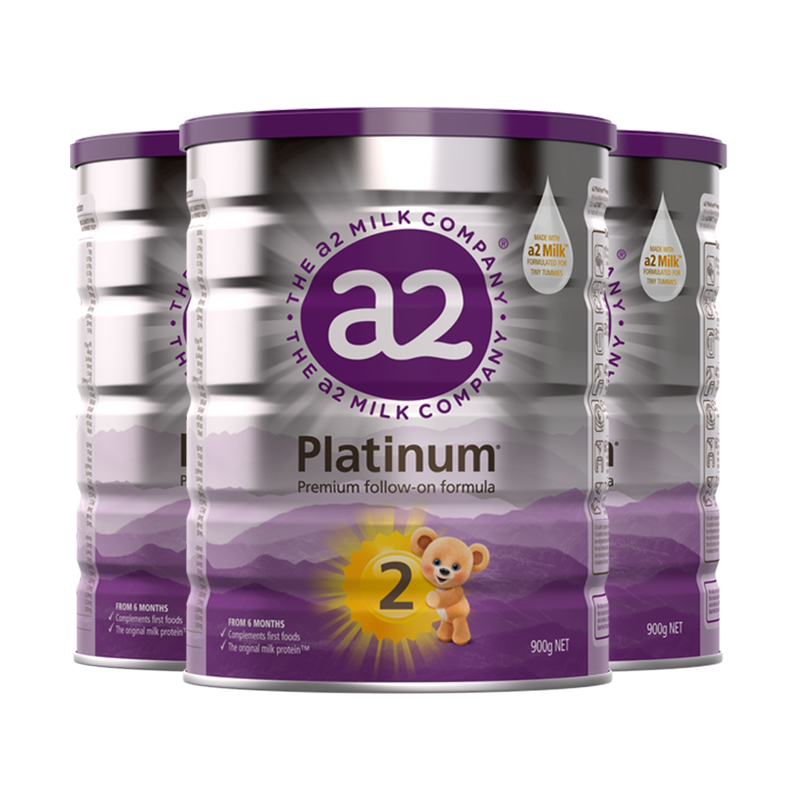有效期到26年5月-3罐装 | 澳洲a2 白金版 幼儿配方奶粉2段(6-12个月)900g/罐 新西兰原装进口
