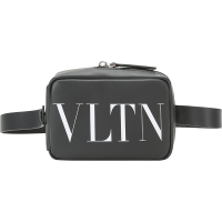 华伦天奴 VALENTINO 男士皮革胸包单肩斜挎包黑色白色VLTN VY2P0Q84LVN