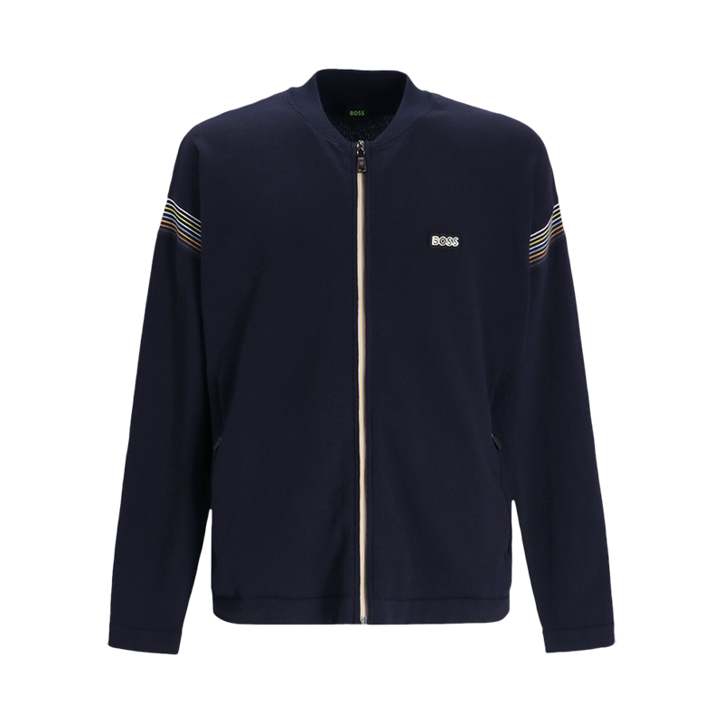 雨果博斯 HUGO BOSS 男士棉质拉链针织开衫夹克外套50471796