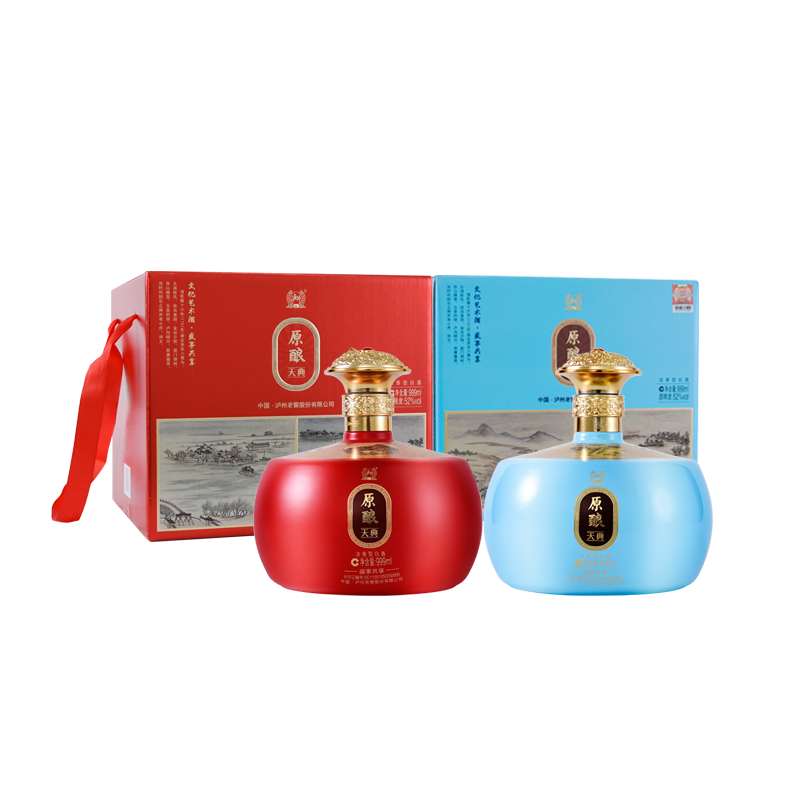 泸州老窖 浓香型 52度 原酿天典盛世共享 999ml *2坛 两坛装 整箱装