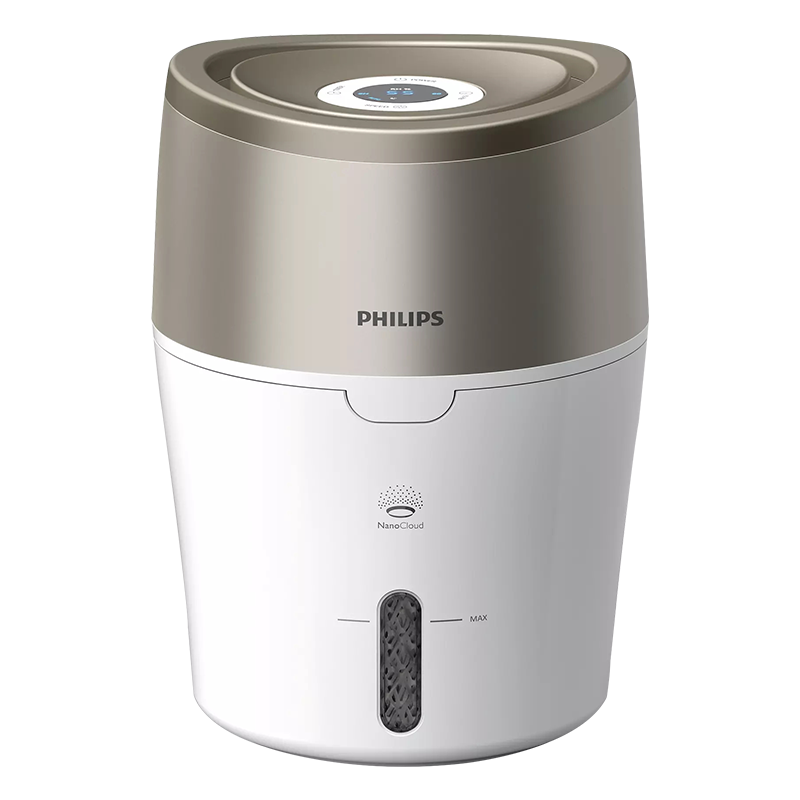 飞利浦(Philips)空气加湿器HU4803/00 家用卧室办公室无雾迷你加湿器 牡蛎金带数显-220ml/h