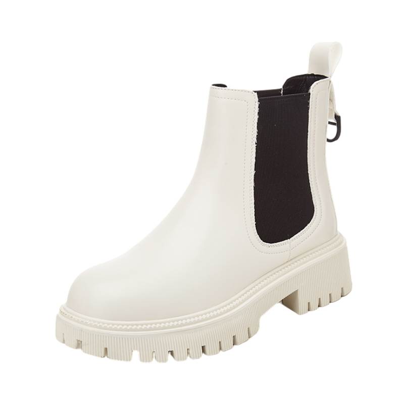 拉夏贝尔马丁靴女鞋英伦风2022年秋季新款女靴厚底复古短靴单靴子