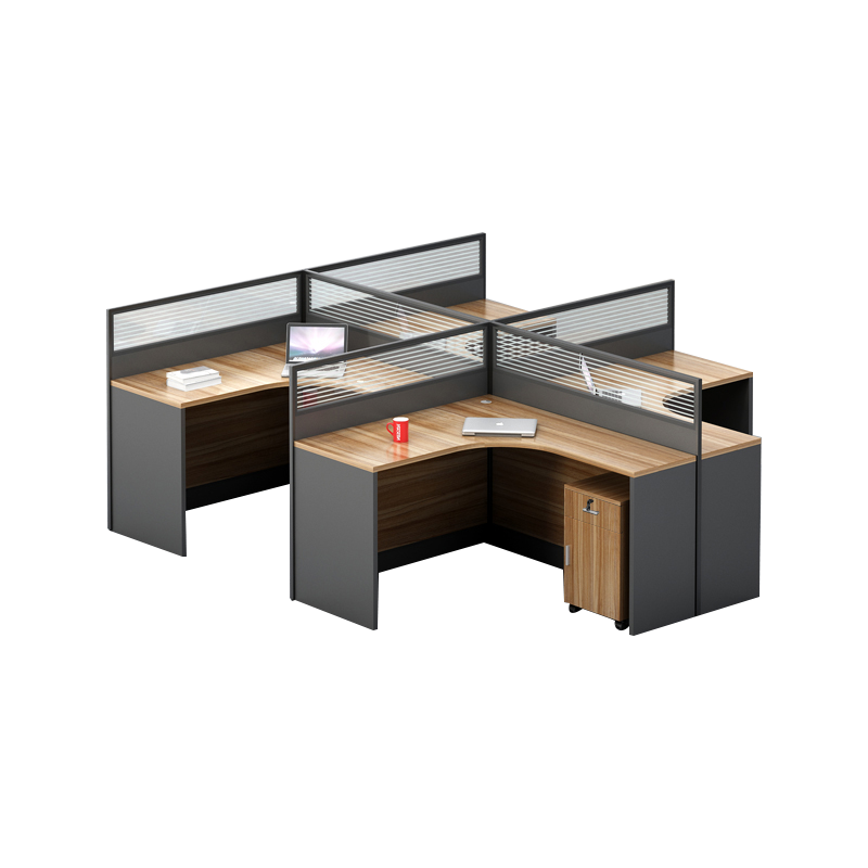 DYUANS东原屏风办公桌2.8米四人位屏风桌出字型职员电脑桌DY-L2804