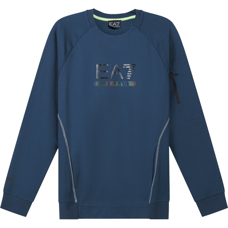 阿玛尼 EMPORIO ARMANI EA7 男士棉/聚酯纤维圆领长袖卫衣运动衫6LPM41 PJANZ