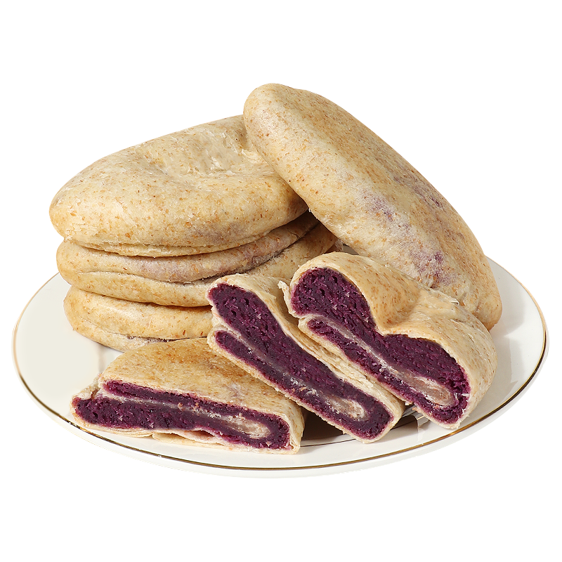 珍丽友 紫薯芋泥饼10个400g无糖精减0o低孕妇早餐面包卡脂肪肥小吃营养孕期零食品