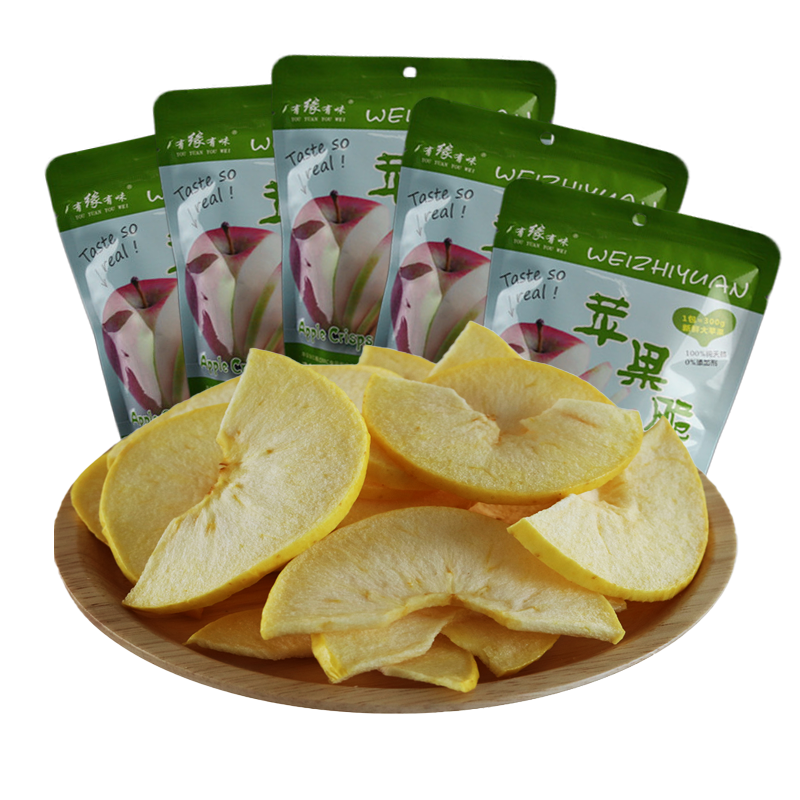 有缘有味即食苹果脆20g*5袋装老幼休闲零食酸甜可口苹果干果蔬脆 非薯片膨化食品