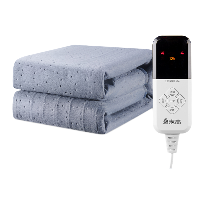 志高(CHIGO)电热毯双人电褥子电暖毯多模式加热一键除螨 家用电热床垫高温断电保护加厚羊绒毛毯 1.8米*0.8米