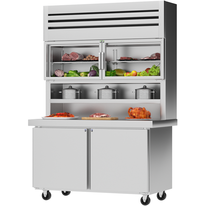 松氏上冷藏下冷冻1.5米子母柜商用冷藏冷冻一体展示柜便利店多功能子母冰柜工作台