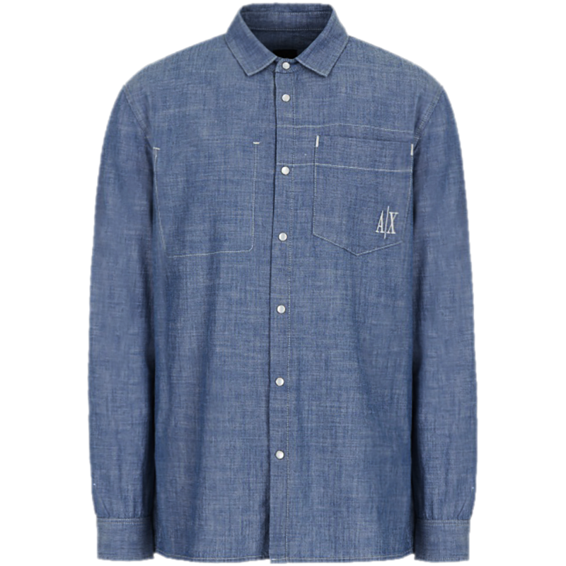 阿玛尼 ARMANI EXCHANGE 男士棉质休闲长袖牛仔衬衫外套 3LZCG5 Z1HXZ