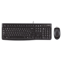 罗技(Logitech)MK120有线套装键鼠套装USB接口笔记本台式机电脑游戏键盘鼠标薄膜键盘家用办公防泼溅黑色
