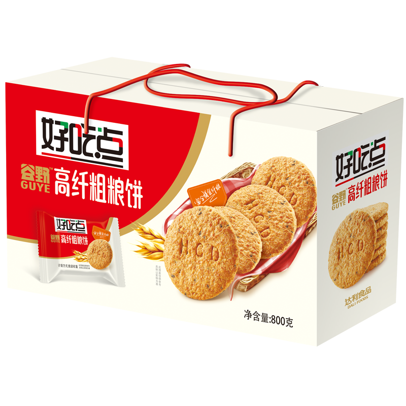 好吃点 粗粮饼干800g 高纤饼干休闲零食粗粮消化达利园饼干下午茶点