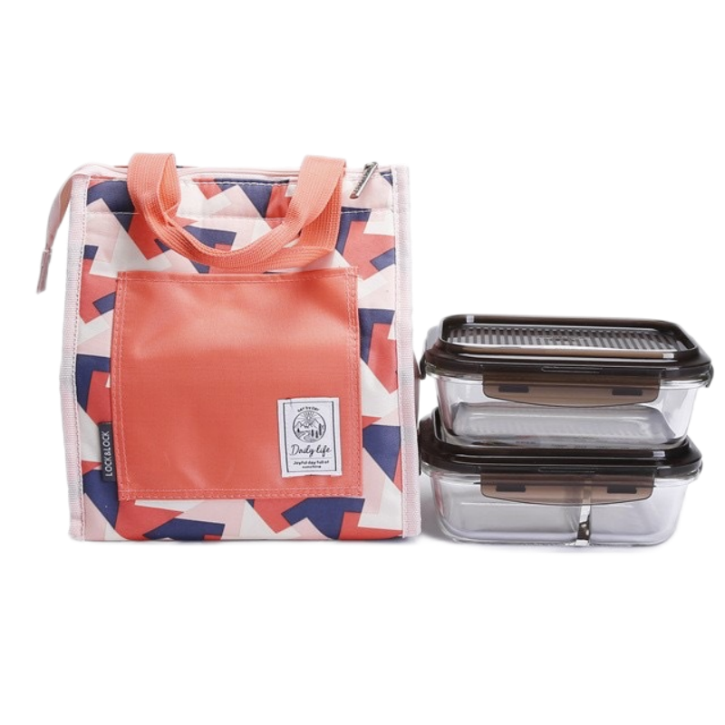 乐扣乐扣新款便当玻璃保鲜盒两件套