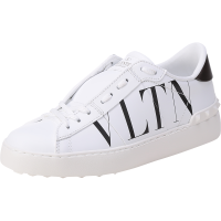 华伦天奴 VALENTINO 女士牛皮Open铆钉系带休闲运动鞋板鞋小白鞋 XW2S0781 PST