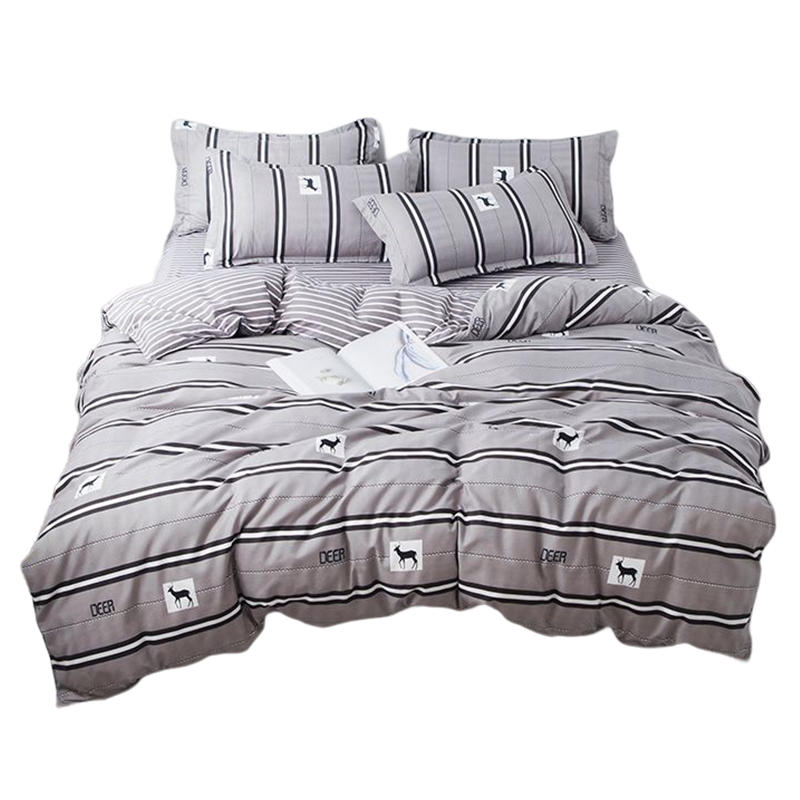 安居先森植物棉印花双人床四件套活性印染床上用品四件套C1067(套)