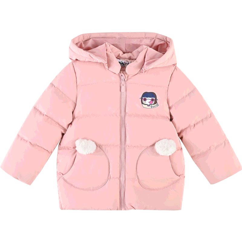 [2折价:79元]铅笔俱乐部童装女小童羽绒服90绒秋冬儿童外套保暖可拆帽2022新款