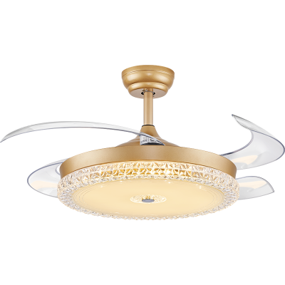 年新款带led一体的灯具灯饰家用吊扇灯餐厅客厅卧室欧式水晶电扇吊灯