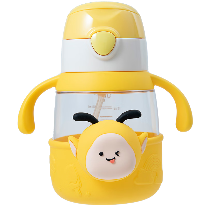 幼蓓精灵双饮保温杯儿童水壶吸管杯 316不锈钢水杯420ml 乐友 X91YR000BK