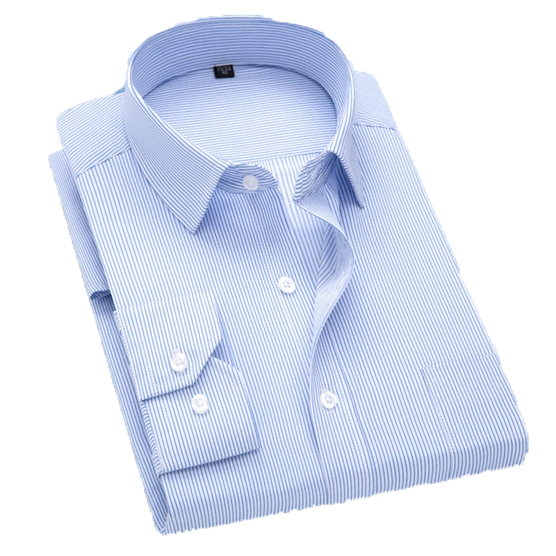 孟康(MENGKANG)商务衬衫男士长袖休闲职业正装条纹工作服大码工装中青年衬衣