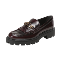 托德斯 TOD'S 女士半高光皮革流苏T形链条饰扣乐福鞋单鞋皮鞋XXW08J0GF80SHA
