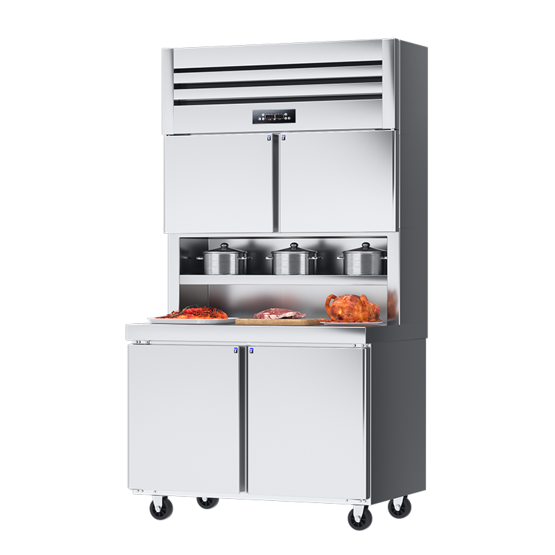 松氏上下双冷冻1.2米子母柜商用冷藏冷冻一体展示柜便利店多功能子母冰柜工作台