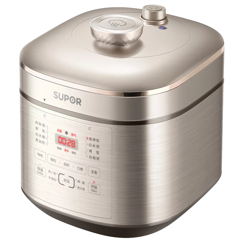 苏泊尔(SUPOR)电压力锅5L家用智能预约电高压锅304不锈钢陶晶内胆深汤双胆 4-6人适用 SY-50FC08