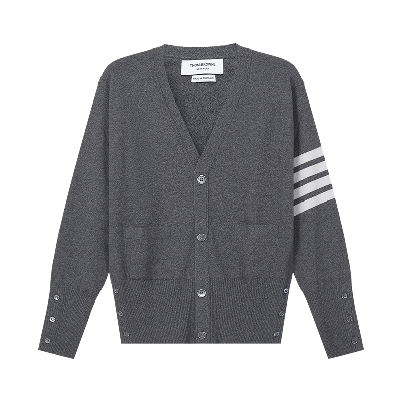 汤姆·布朗 THOM BROWNE 男士羊绒V领羊绒衫针织衫开衫MKC001A 00011