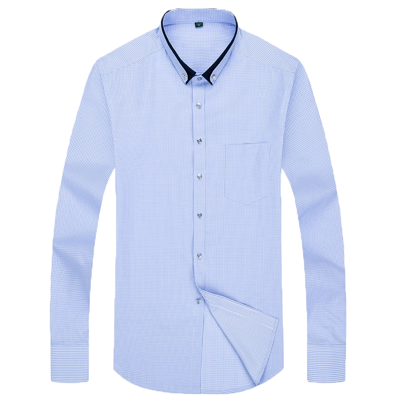 孟康(MENGKANG)格子衬衫男新款长袖商务上衣服韩版潮流休闲条纹工装衬衣青年男装