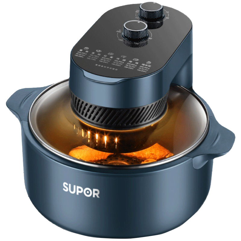 苏泊尔 SUPOR 空气炸锅家用多功能 5L大容量360度可视窗口蒸汽嫩炸定时无油煎炸 分区双旋钮 KJ50DQ75