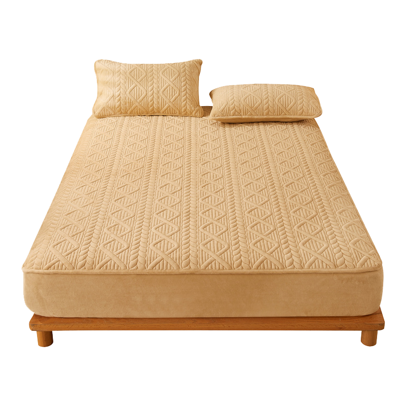 红蜻蜓牛奶绒夹棉床笠单件床罩冬季加绒珊瑚绒床垫套保护罩2022新款