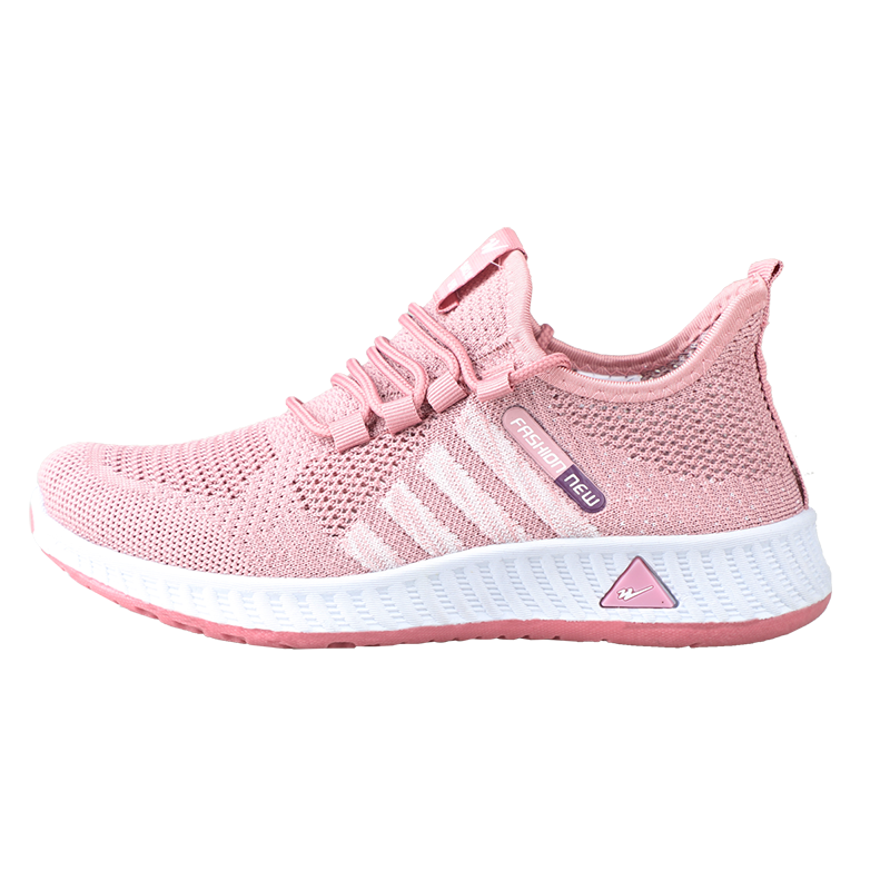 双星休闲鞋秋季女士飞织透气鞋软底橡胶运动鞋