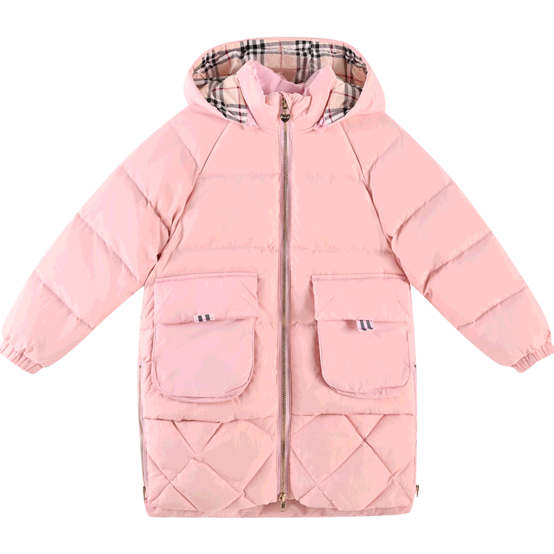 [2折价:199元]铅笔俱乐部童装女童加厚羽绒服90绒年冬季新款儿童保暖中长款