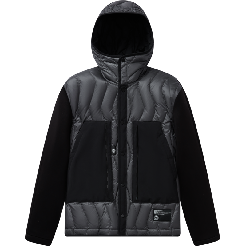 波司登2022男装轻薄短款鹅绒连帽设计撞色拼接大口袋羽绒服外套