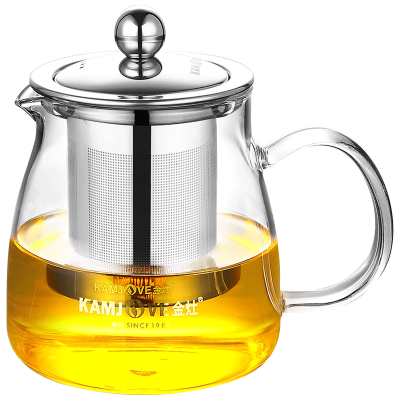 KAMJOVE/ 金灶 A-02 水具 飘逸杯 茶道杯 耐热玻璃 泡茶壶 玻璃茶壶 玻璃茶具 带把手 嘴短 500ML