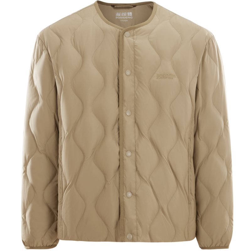 波司登男士时尚轻暖羽绒服短款圆领设计包边袖口经典纯色轻薄秋冬