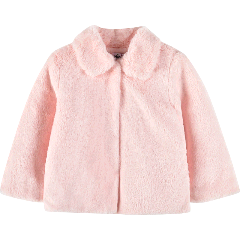 铅笔俱乐部童装女小童毛毛外套秋冬新款儿童双层保暖可爱上衣