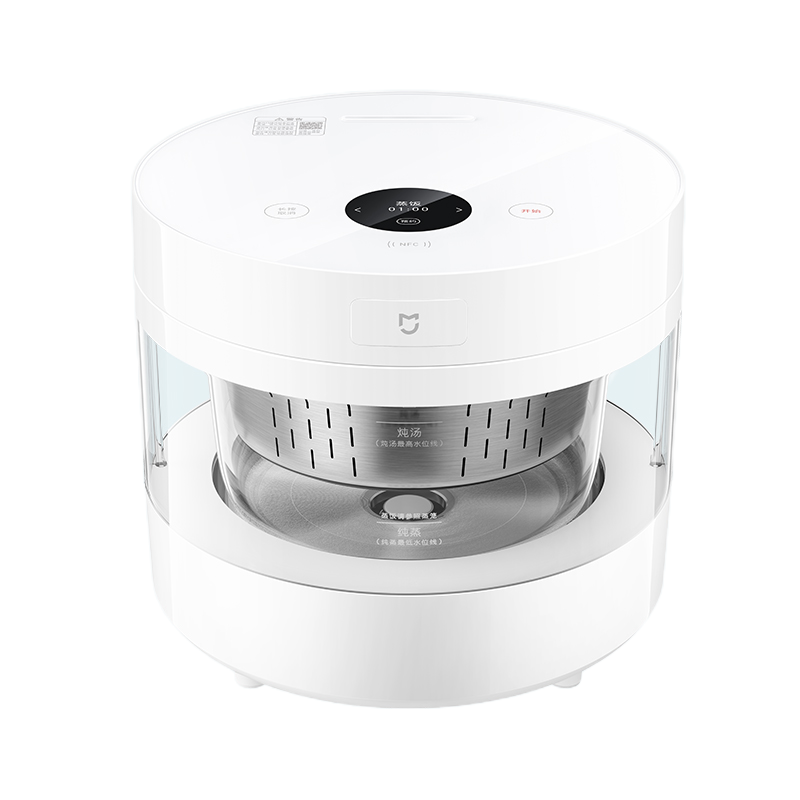 [官方旗舰店]小米米家透明蒸汽电饭煲 玻璃内胆 可视烹饪OLED屏4L容量智能食谱 NFC操控 预约保温