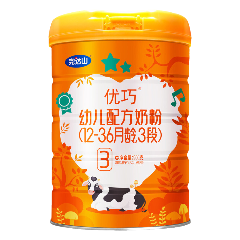 完达山( wondersun)优巧幼儿配方奶粉3段(12-36个月幼儿适用)900克*1桶