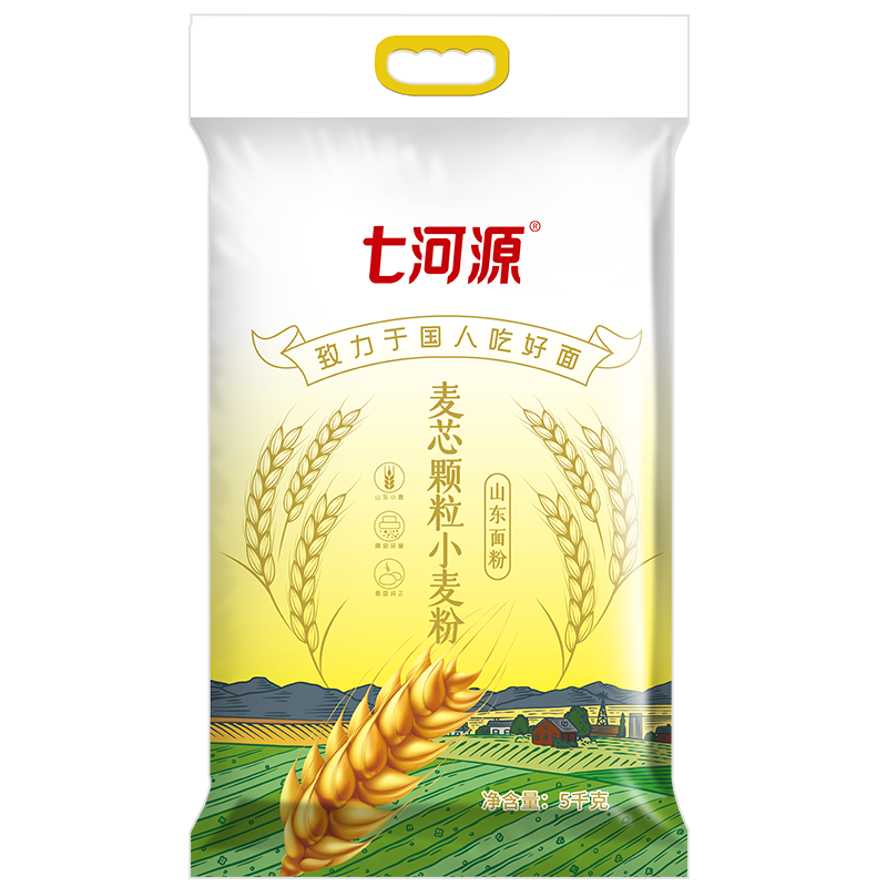 七河源麦芯颗粒粉小麦粉5kg(山东面粉)