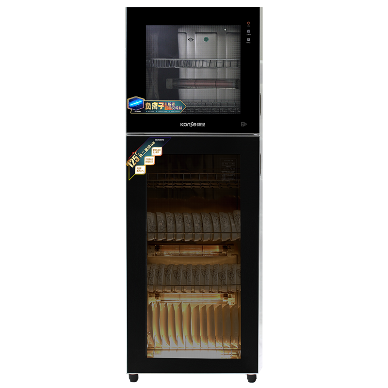 康星消毒柜 二星级消毒 265L家用立式消毒碗柜厨房 双门高温餐具碗筷消毒 商用茶杯消毒柜ZTP388-F6