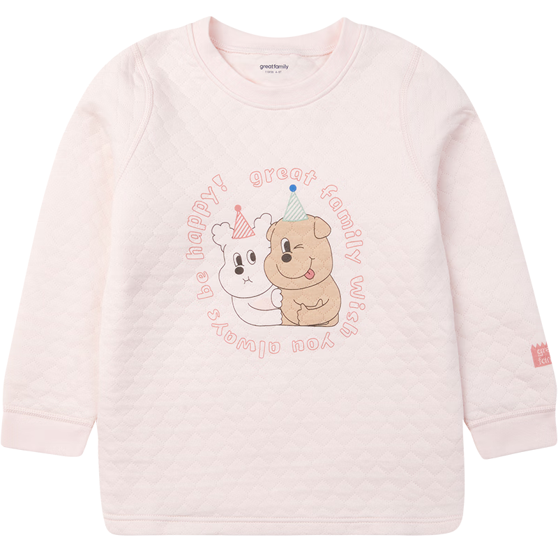 乐友旗下歌瑞家童装2022冬季男童上装圆领长袖上衣花色薄三保暖内衣 GKNV4-409YW