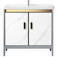 洗衣柜太空铝落地式洗手盆柜组阳台浴室柜洗衣槽陶瓷洗衣盆带搓板