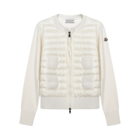盟可睐/蒙口 MONCLER 女士羊毛/聚酰胺鹅绒薄款羽绒服针织外套H2 093 9B51000 A9018