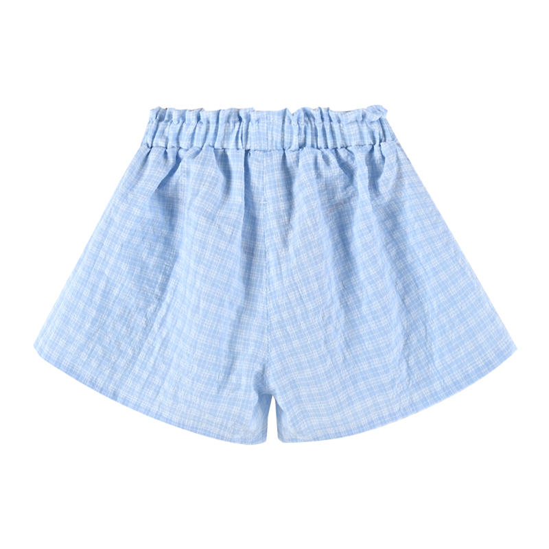 [8折价:19.2元]铅笔俱乐部童装小童儿童短裤格子夏装新款女童裤子宽松薄款