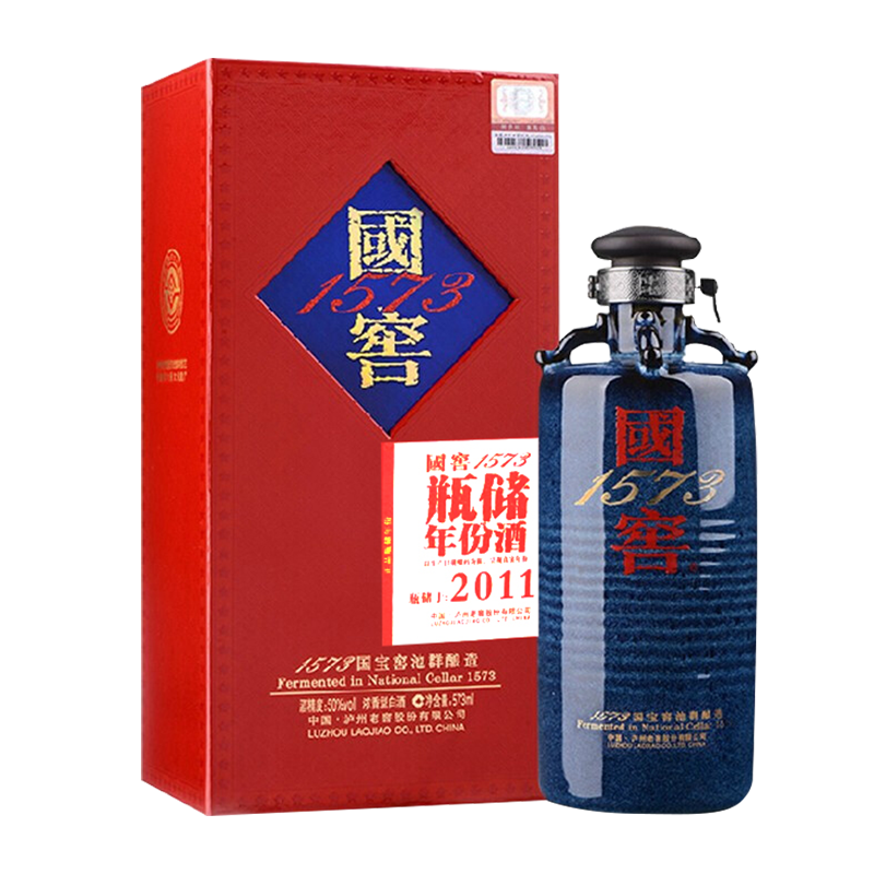 国窖1573 瓶储年份老酒 蓝花釉 50度 浓香型白酒 573ml 2011年