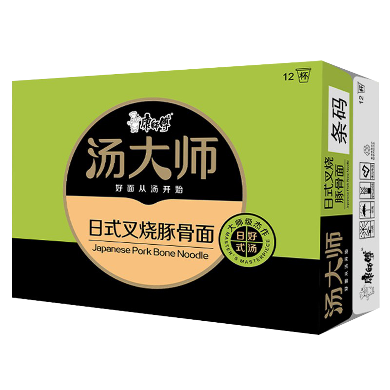 康师傅 汤大师 日式叉烧豚骨面 81g*12杯