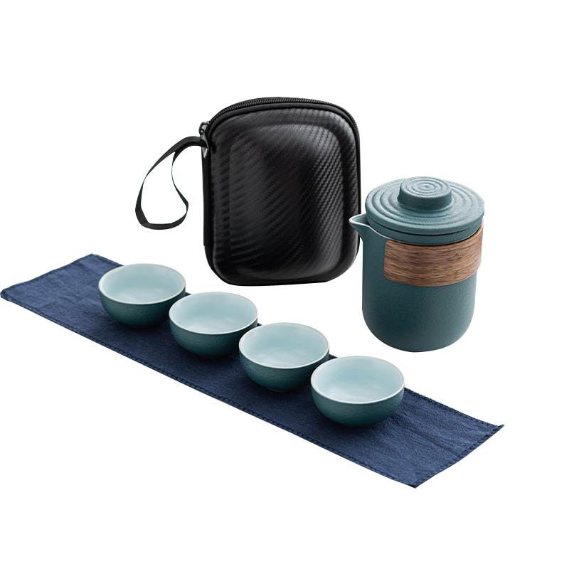 旅行功夫茶具快客杯一壶四杯单人便携式户外小套装泡茶壶茶杯