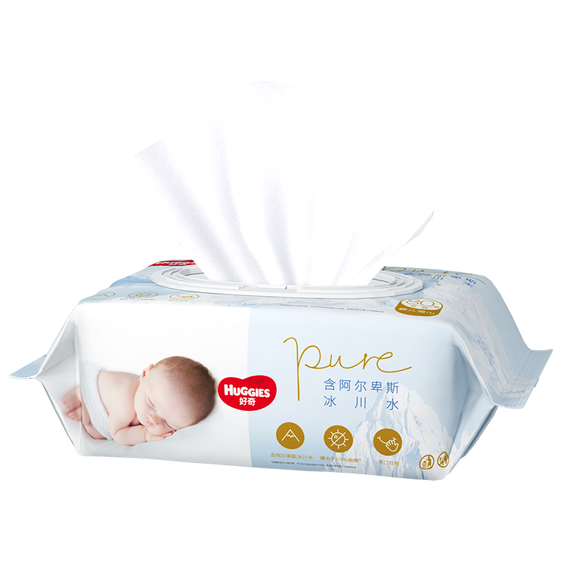 好奇Huggies金装无香湿巾80抽/包 婴儿宝宝手口可用湿纸巾 含阿尔卑斯冰川水官方正品旗舰店