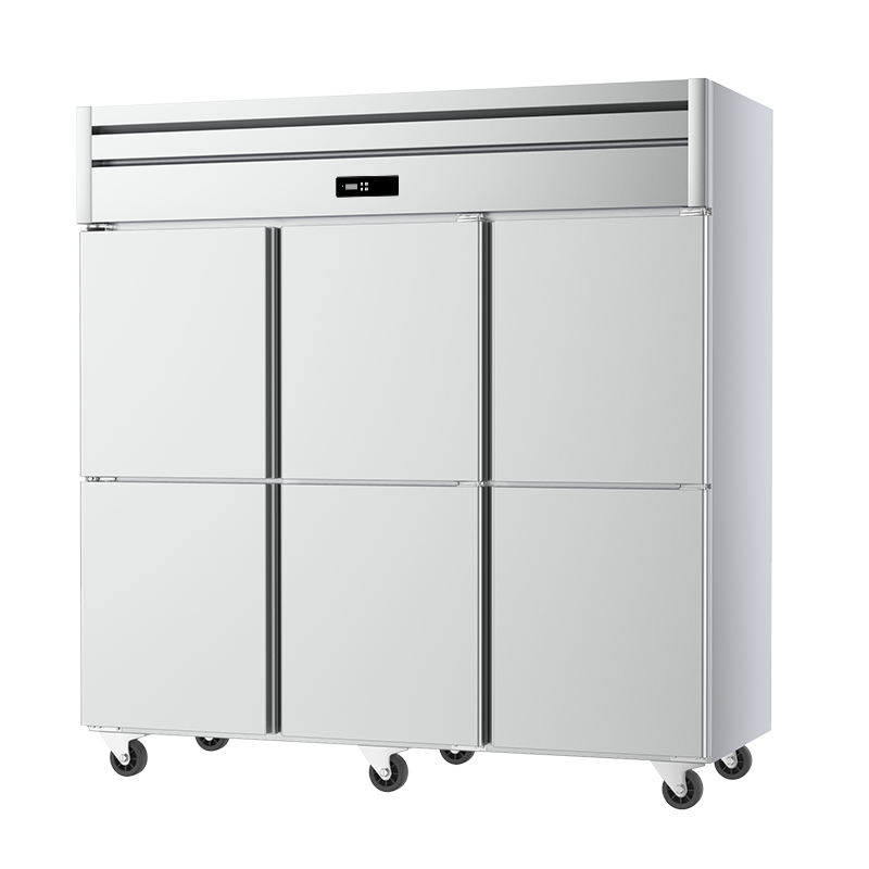 松氏 风冷六门冷藏 立式冰箱冰柜商用保鲜冷冻四六门冰箱厨房奶茶店设备插盘款